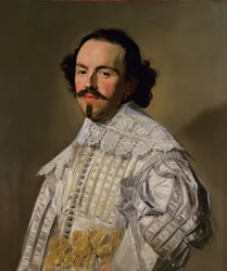 Portret van een cavalier in het wit